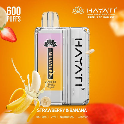 Hayati Miniature 600 Prefilled Pod Kit - Box of 5-Strawberry & Banana-vapeukwholesale