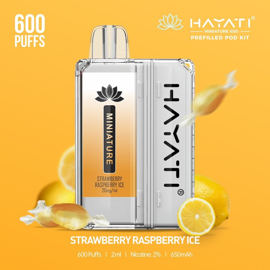 Hayati Miniature 600 Prefilled Pod Kit - Box of 5-Strawberry Raspberry Ice-vapeukwholesale