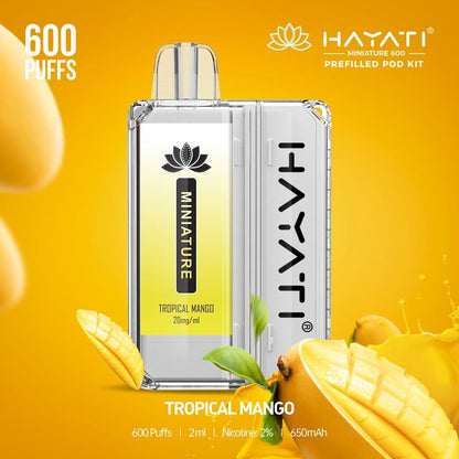 Hayati Miniature 600 Prefilled Pod Kit - Box of 5-Tropical Mango-vapeukwholesale