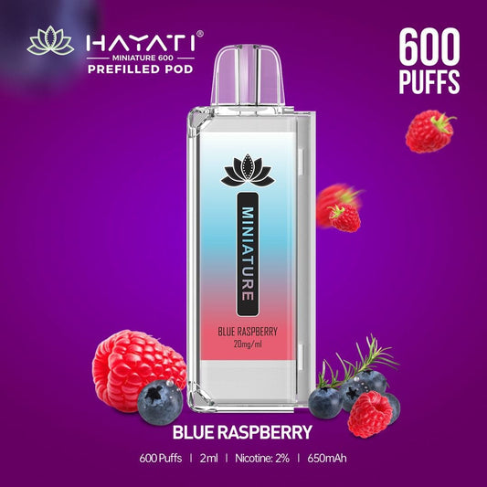 Hayati Miniature 600 Prefilled Replacement Pods - Box of 10-Blue Raspberry-vapeukwholesale