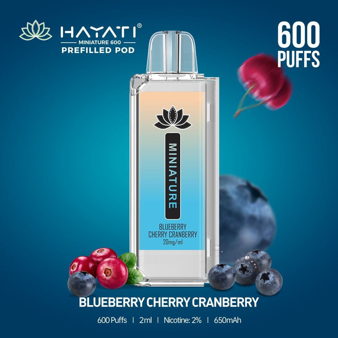 Hayati Miniature 600 Prefilled Replacement Pods - Box of 10-Blueberry Cherry Cranberry-vapeukwholesale