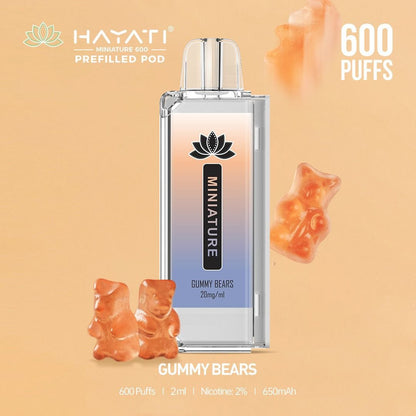 Hayati Miniature 600 Prefilled Replacement Pods - Box of 10-Gummy Bears-vapeukwholesale