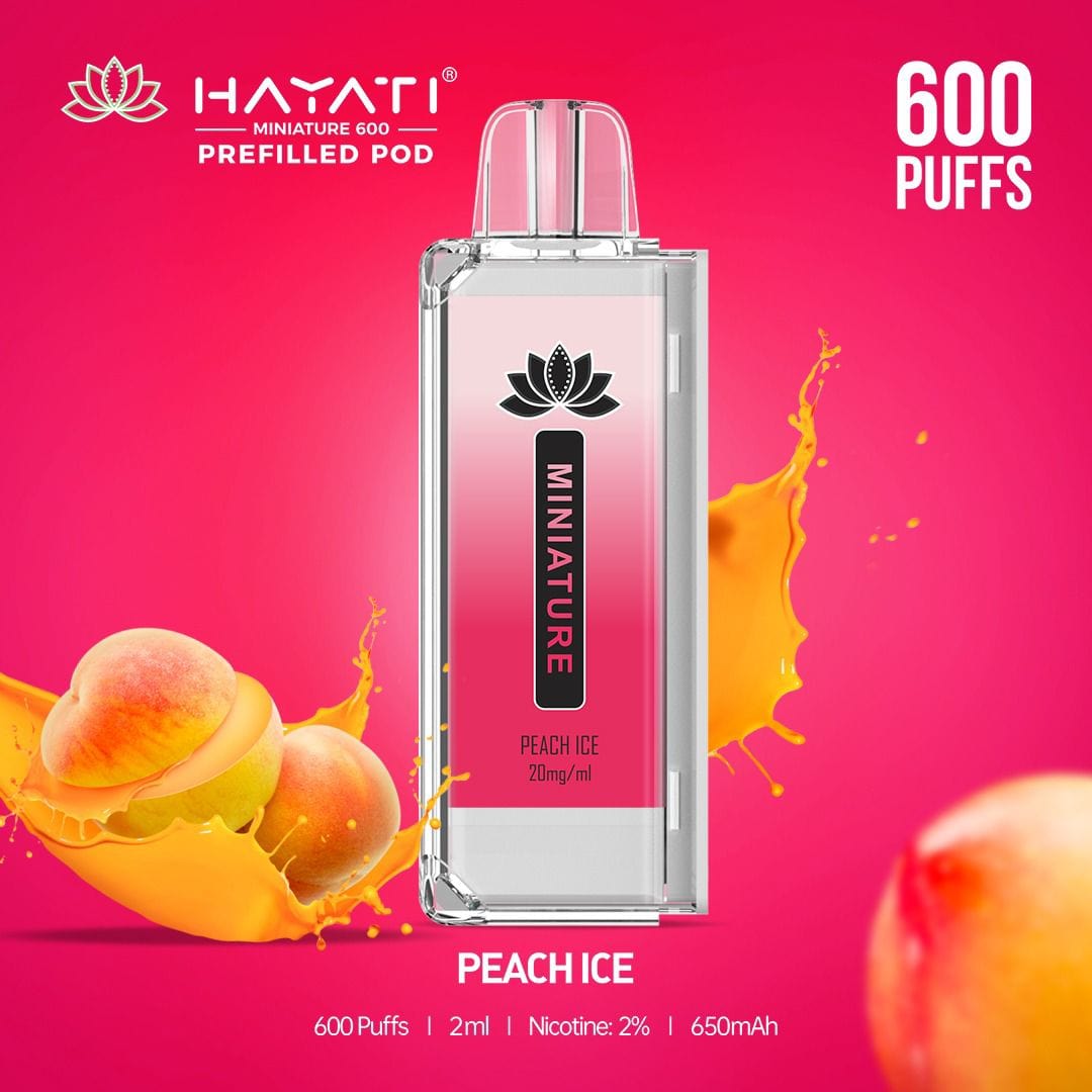 Hayati Miniature 600 Prefilled Replacement Pods - Box of 10-Peach Ice-vapeukwholesale