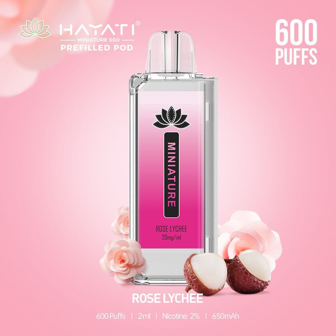 Hayati Miniature 600 Prefilled Replacement Pods - Box of 10-Rose Lychee-vapeukwholesale