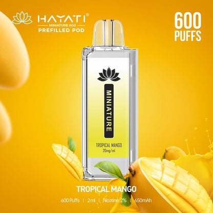 Hayati Miniature 600 Prefilled Replacement Pods - Box of 10-Tropical Mango-vapeukwholesale