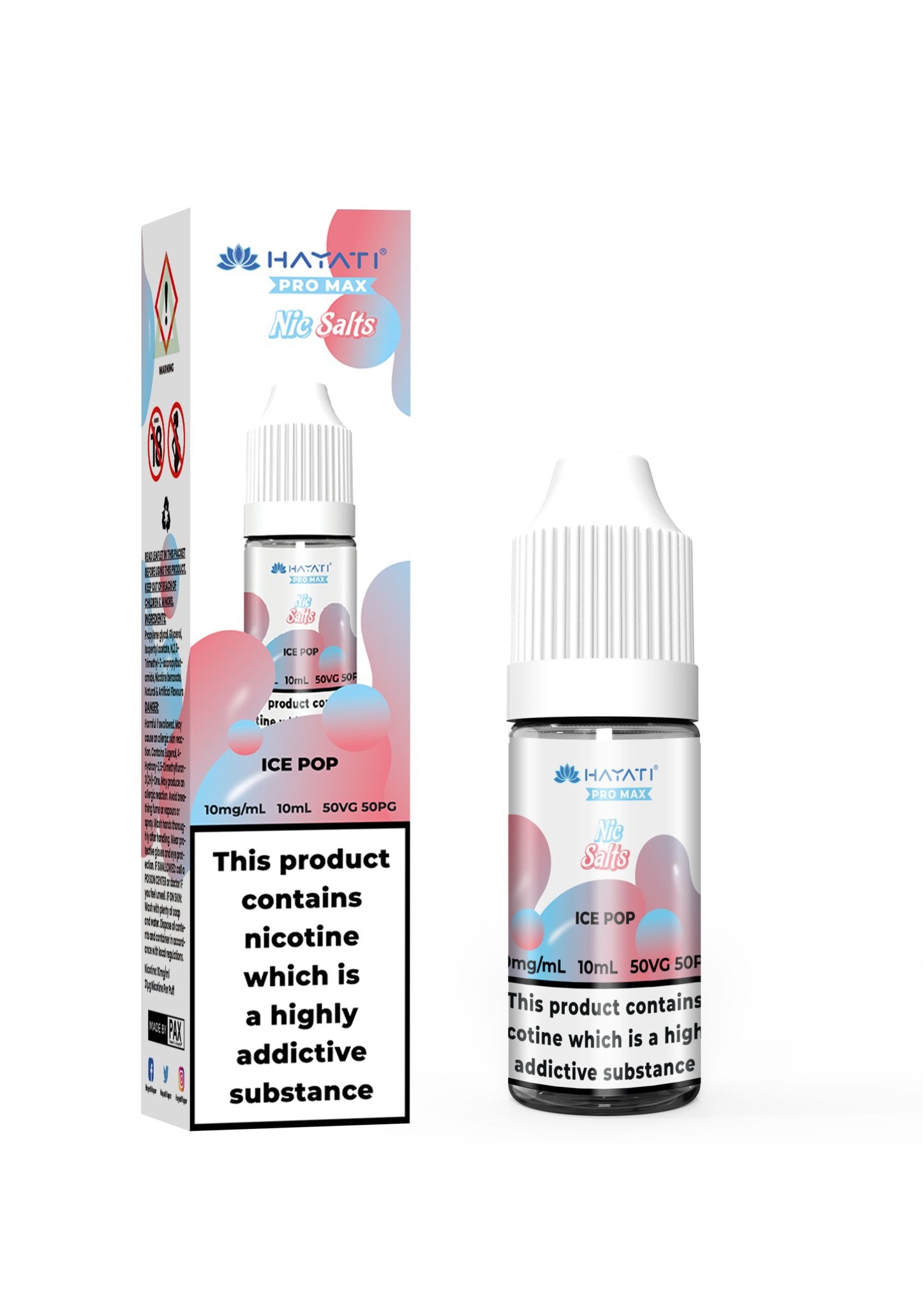 Hayati Pro Max Nic Salt 10ml Box of 10 - Ice Pop - vapeukwholesale