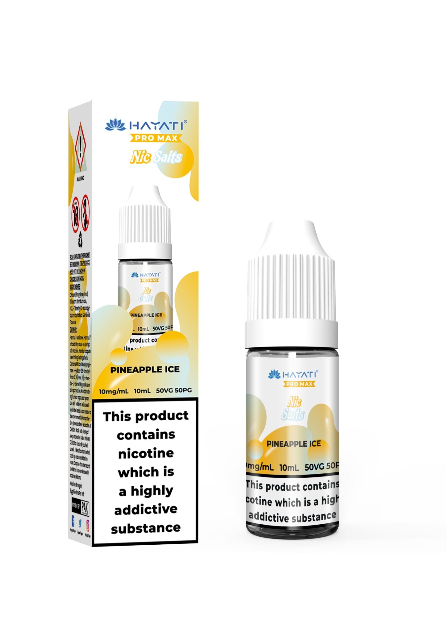 Hayati Pro Max Nic Salt 10ml Box of 10 - Pineapple Ice - vapeukwholesale