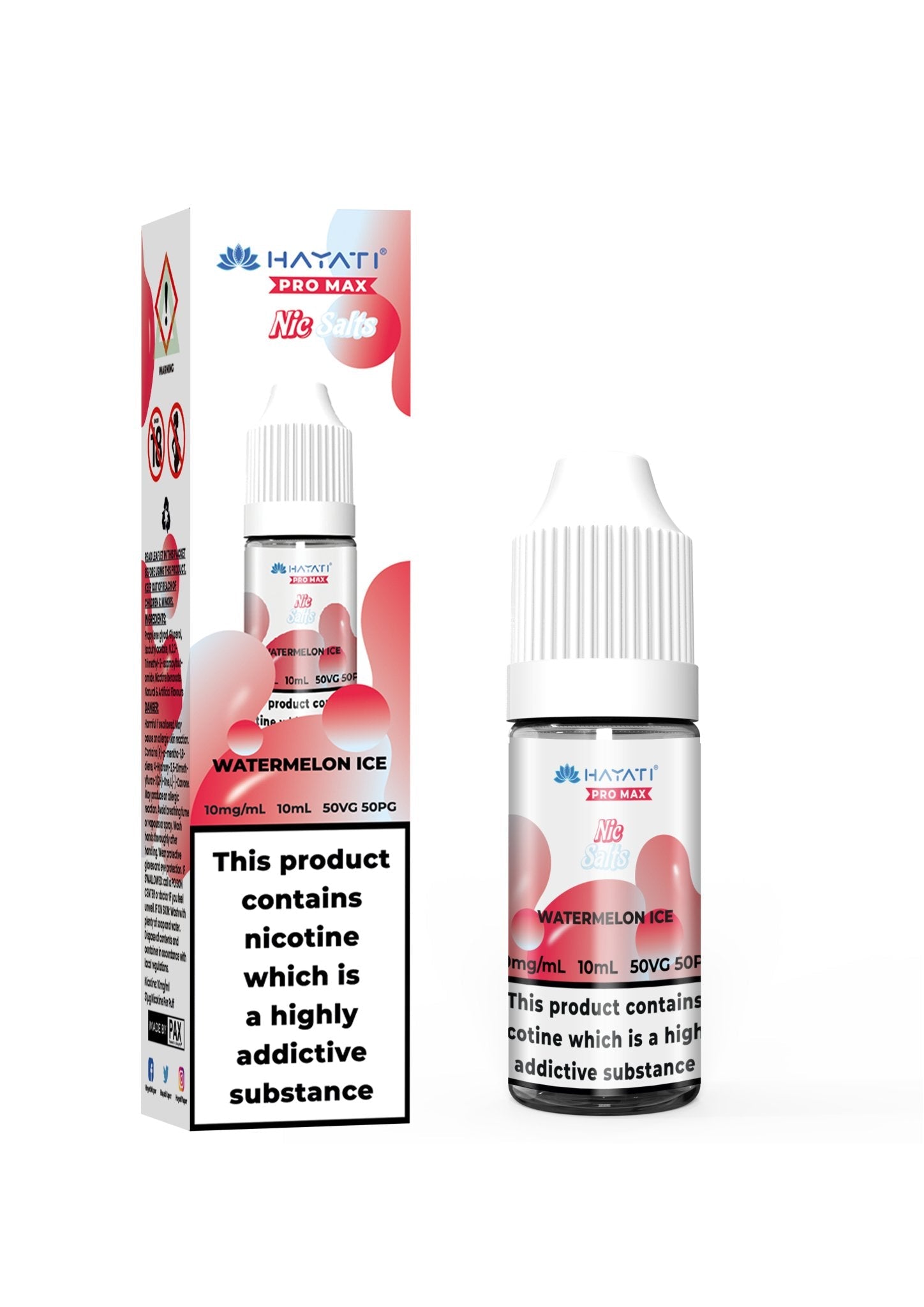 Hayati Pro Max Nic Salt 10ml Box of 10 - Watermelon Ice - vapeukwholesale