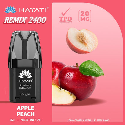 Hayati Remix 2400 Puffs Replacement Pods Pack of 10-Apple Paech-vapeukwholesale