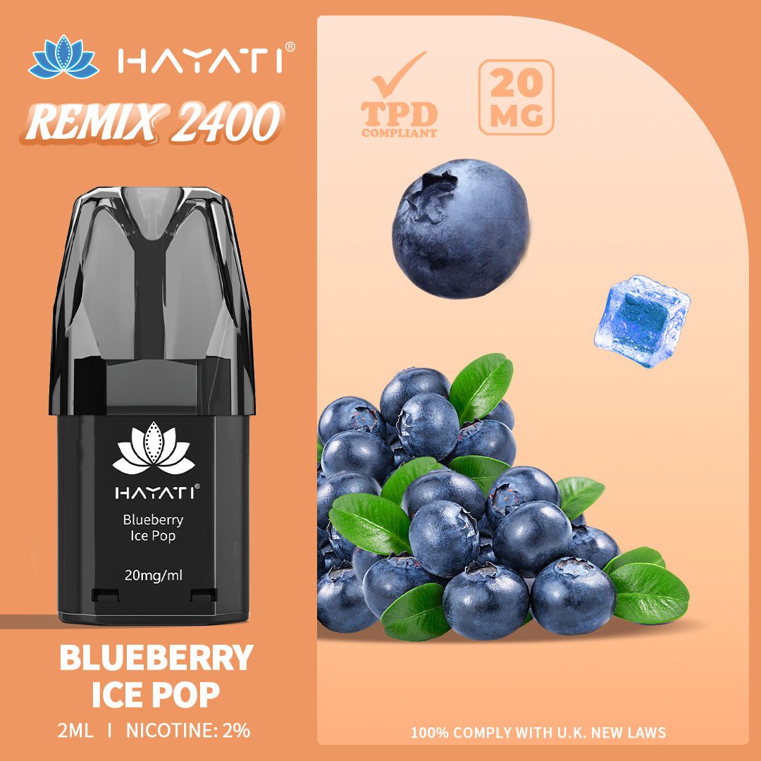 Hayati Remix 2400 Puffs Replacement Pods Pack of 10-Blueberry Ice Pop-vapeukwholesale