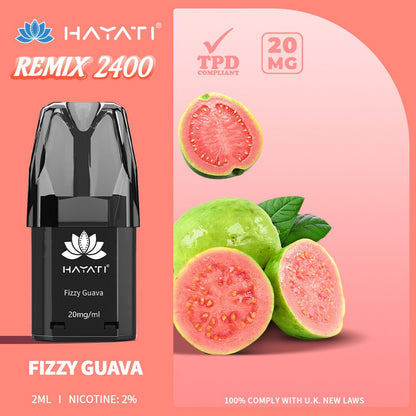 Hayati Remix 2400 Puffs Replacement Pods Pack of 10-Fizzy Guava-vapeukwholesale