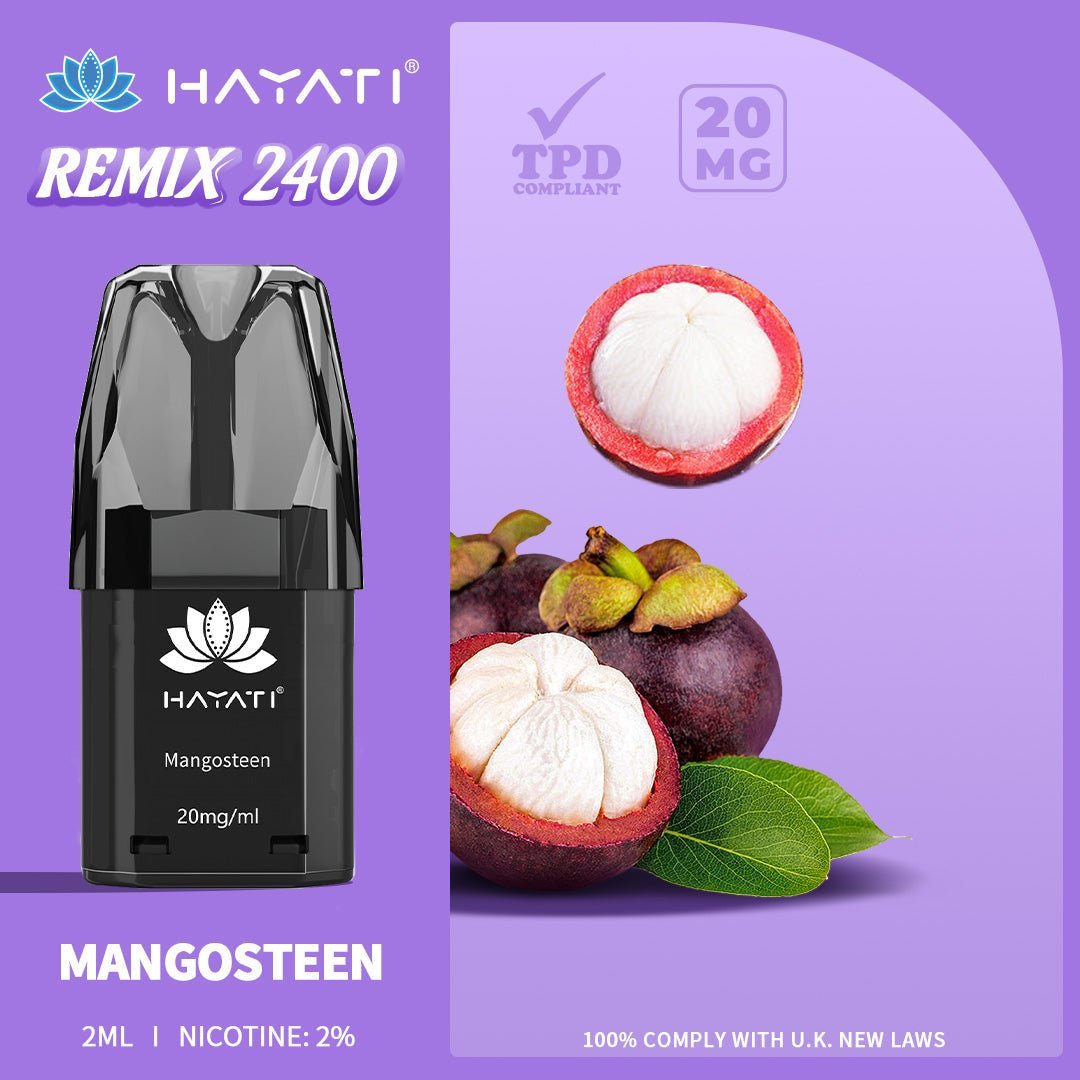 Hayati Remix 2400 Puffs Replacement Pods Pack of 10-Mangosteen-vapeukwholesale