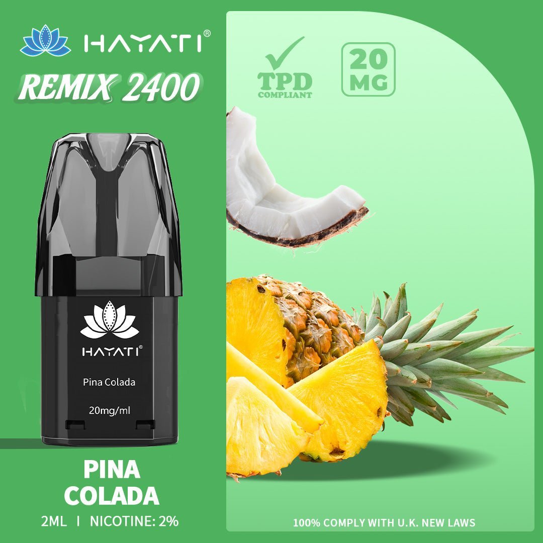 Hayati Remix 2400 Puffs Replacement Pods Pack of 10-Pine Colada-vapeukwholesale