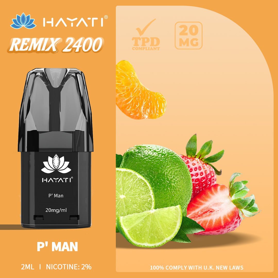 Hayati Remix 2400 Puffs Replacement Pods Pack of 10-P'Man-vapeukwholesale