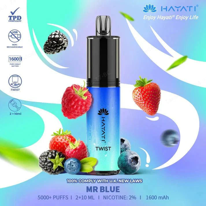 Hayati Twist 5000 Puffs Disposable Vape Pod Kit Box of 10-Mr Blue-vapeukwholesale