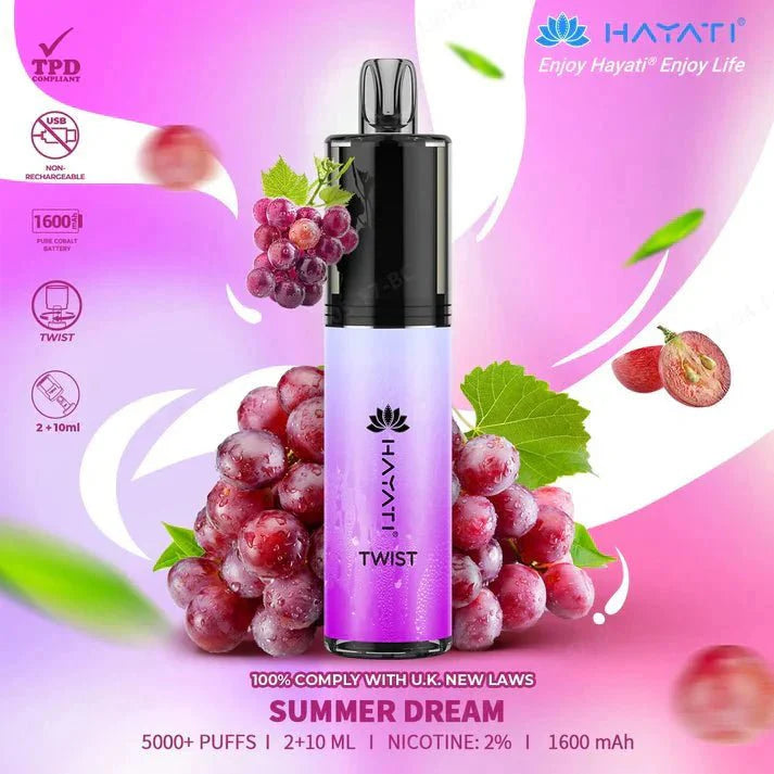 Hayati Twist 5000 Puffs Disposable Vape Pod Kit Box of 10-Summer Dream-vapeukwholesale