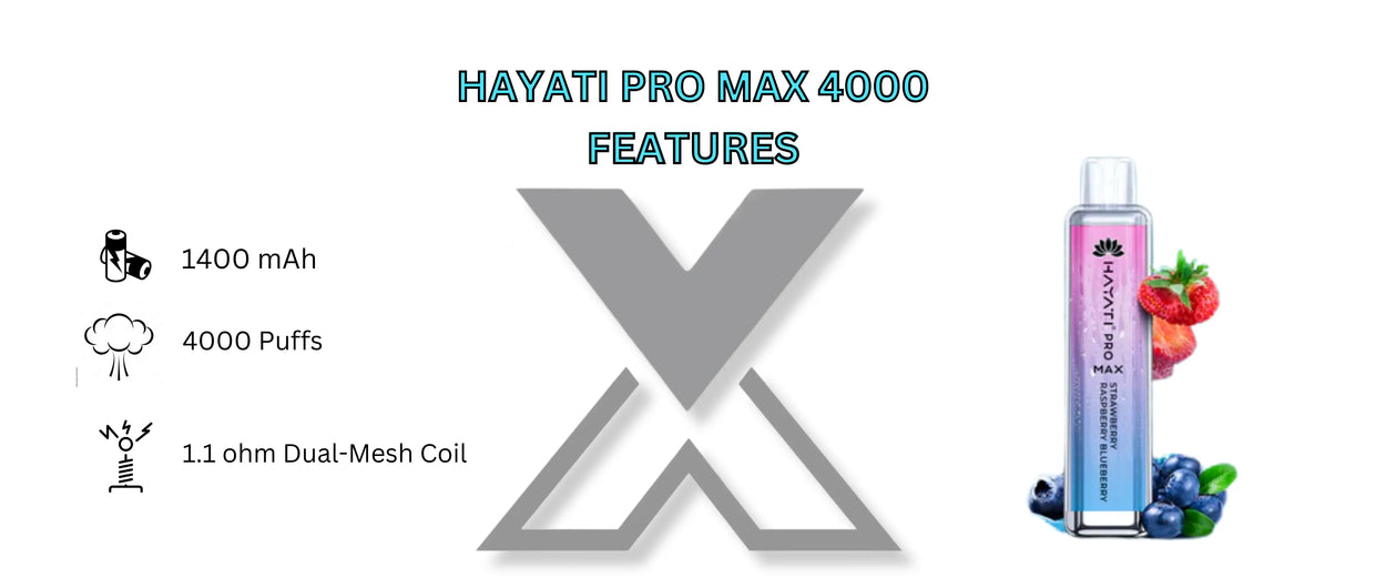 Purchase the Box of 10 Hayati Pro Max 4000 disposable vape for £56.80 at Vapex Wholesale. Enjoy the 4000 puffs and 50+ rich flavors at wholesale price.