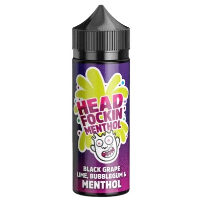 Head Fockin Menthol 100ml Shortfill-Black Grape Lime Bubblegum Menthol-vapeukwholesale