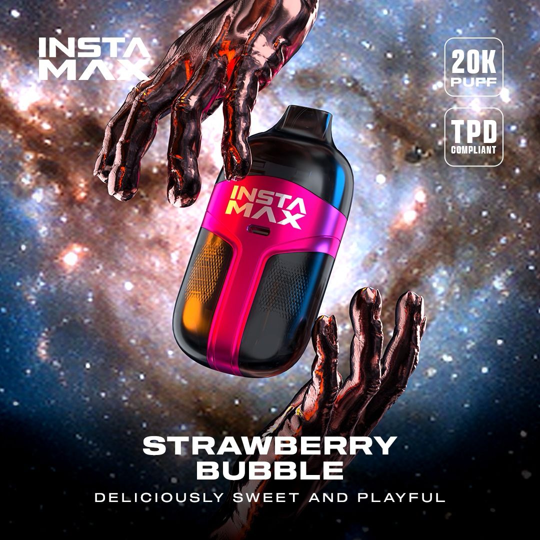 Instaflow 20k Puffs Disposable Vape Box of 5 - Strawberry Bubble - vapeukwholesale