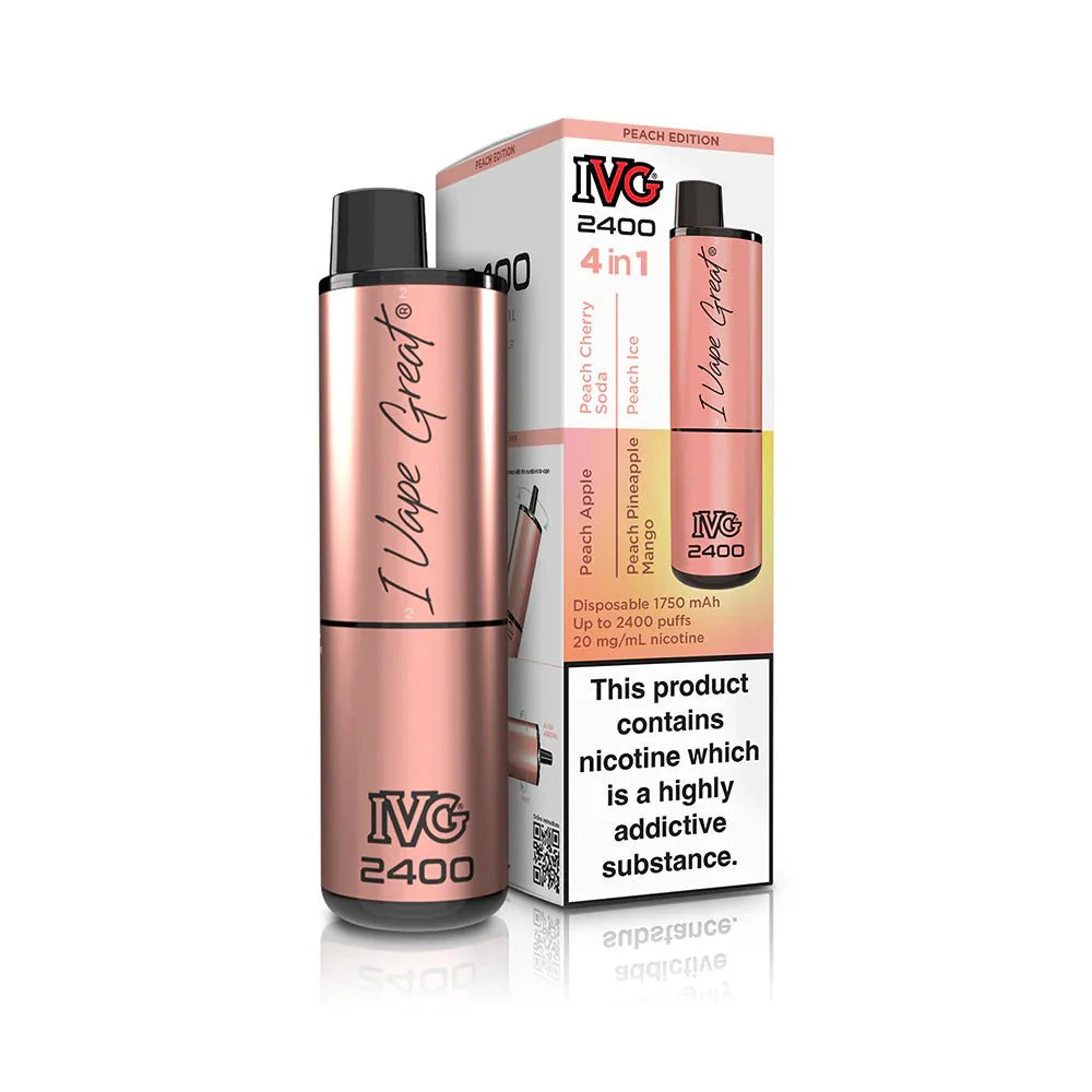 IVG 2400 Disposable Vape Pod Puff Device - Box of 5-Peach Edition *New*-vapeukwholesale