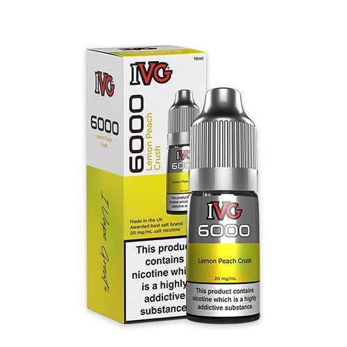 IVG 6000 Nic Salt 10ml Bottle Box of 10-Lemon Peach Crush-vapeukwholesale