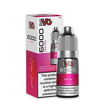 IVG 6000 Nic Salt 10ml Bottle Box of 10-Pink Pop-vapeukwholesale