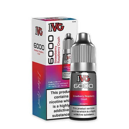 IVG 6000 Nic Salt 10ml Bottle Box of 10-Strawberry Raspberry Crush-vapeukwholesale