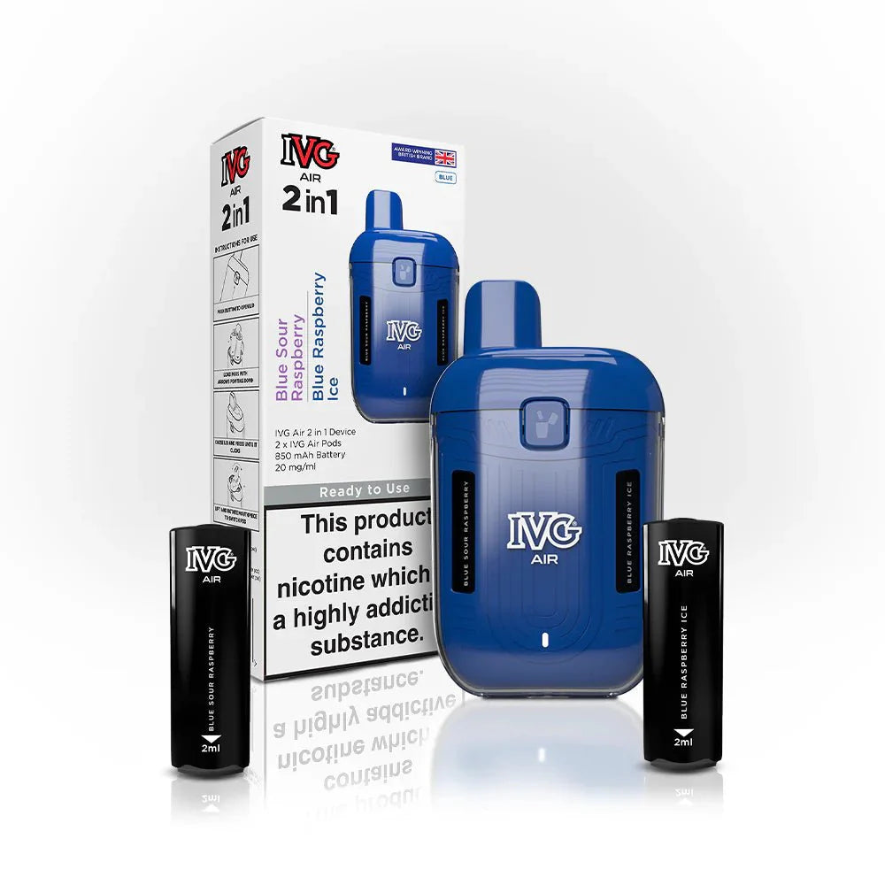 IVG Air 2 in 1 Disposable Vape Box of 5 - Blue - vapeukwholesale