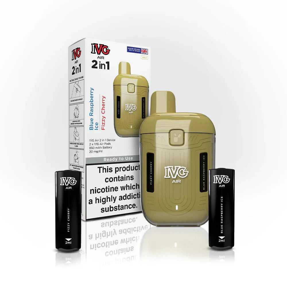 IVG Air 2 in 1 Disposable Vape Box of 5 - Gold - vapeukwholesale