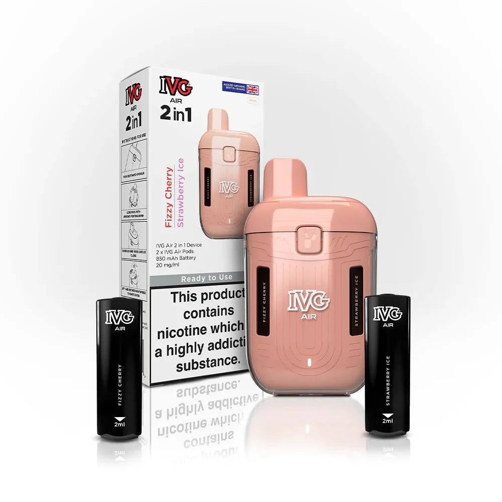 IVG Air 2 in 1 Disposable Vape Box of 5 - Pink - vapeukwholesale