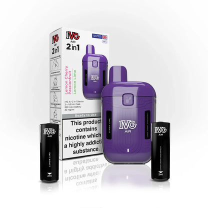 IVG Air 2 in 1 Disposable Vape Box of 5 - Purple - vapeukwholesale