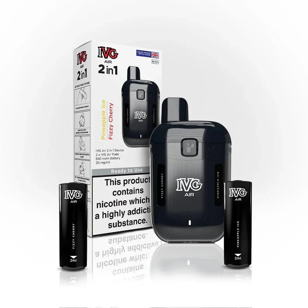 IVG Air 2 in 1 Pods 1200 Puffs Disposable Vape Kit Box of 5 - vapeukwholesale