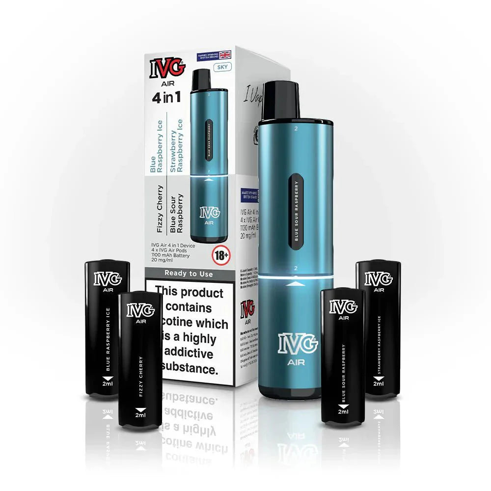 IVG Air 2400 Puffs 4 in 1 Disposable Pod Kit Box of 5 - Sky Edition (4 Pods x Multi Flavours) - vapeukwholesale