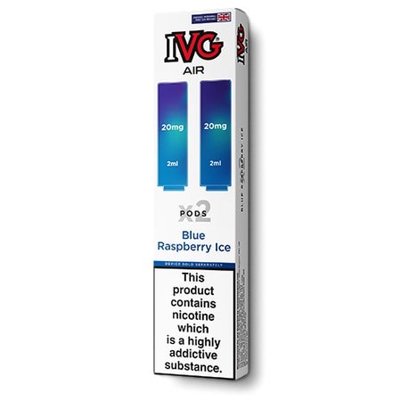 IVG Air Replacement Pods - 10 Packs of 2 Pods - Blue Raspberry Ice - vapeukwholesale