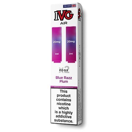 IVG Air Replacement Pods - 10 Packs of 2 Pods - Blue Razz Plum - vapeukwholesale