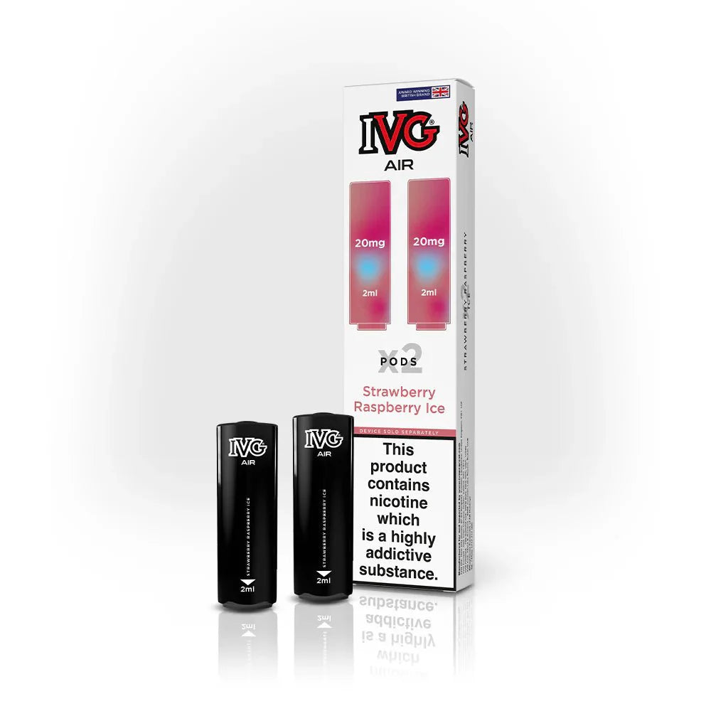 IVG Air Replacement Pods - Pack of 10 - Strawberry Raspberry Ice - vapeukwholesale