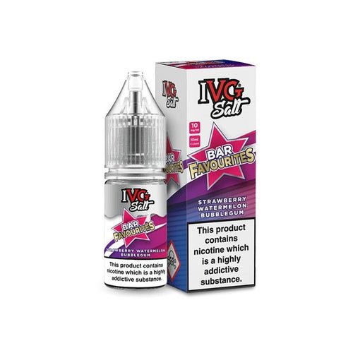 IVG Nic Salt Bar Favourite 10ml E Liquid- Pack Of 10-Strawberry Watermelon Bubblegum-vapeukwholesale