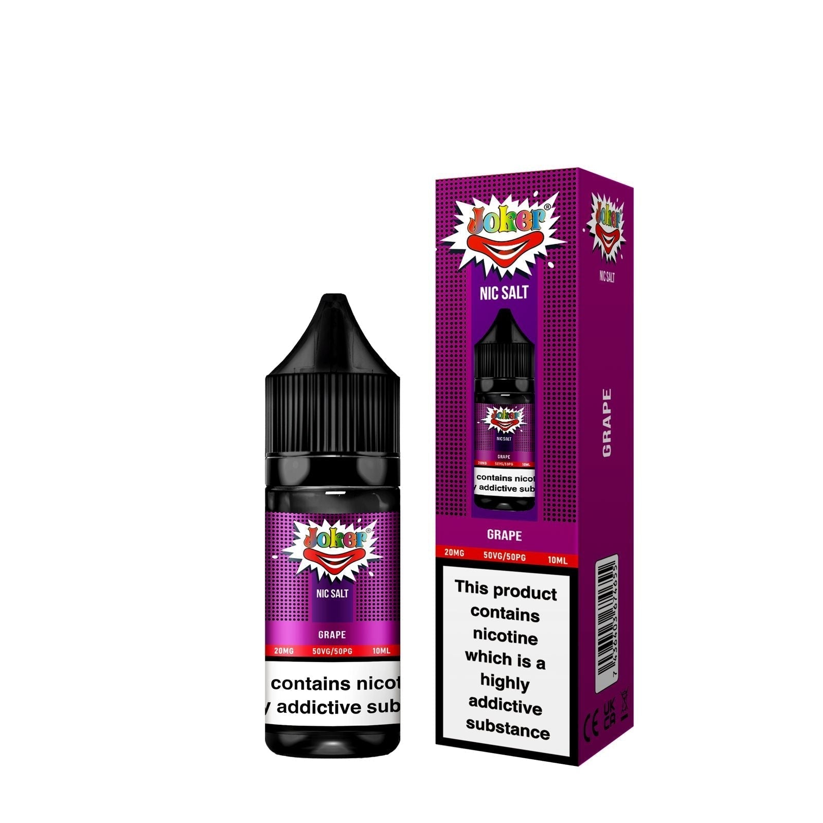 Joker Nic Salt 10ml E-liquids - Box of 10-Grape-vapeukwholesale