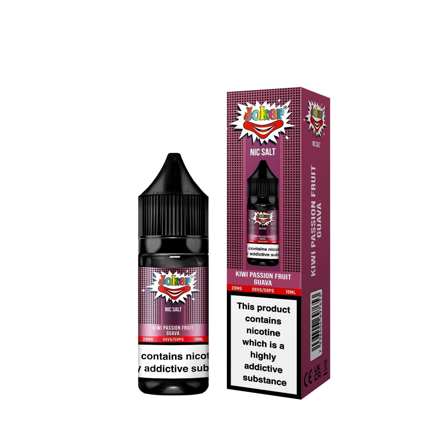 Joker Nic Salt 10ml E-liquids - Box of 10-Kiwi Passion Fruit Guava-vapeukwholesale