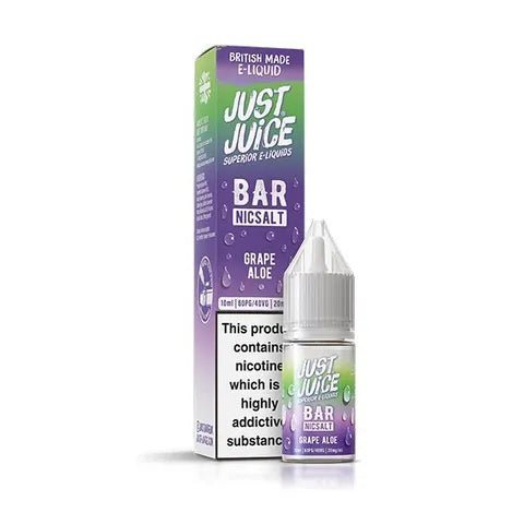 Just Juice Bar Nic Salt 10ml E-Liquid Box of 10-Grape Aloe-vapeukwholesale