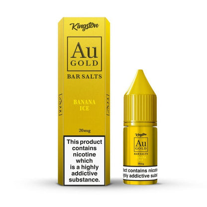 Kingston Au Gold Bar Salts 10ml E-liquids - Box of 10-Banana Ice-vapeukwholesale