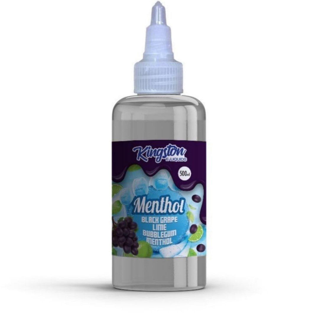 Kingston E-liquids Menthol 500ml Shortfill-Black Grape lime Bubblegum Menthol-vapeukwholesale