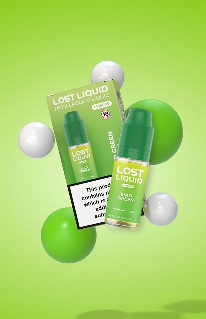 Lost Liquid Nic Salt 10ml E-liquids (Box of 10)-Mad Green-vapeukwholesale