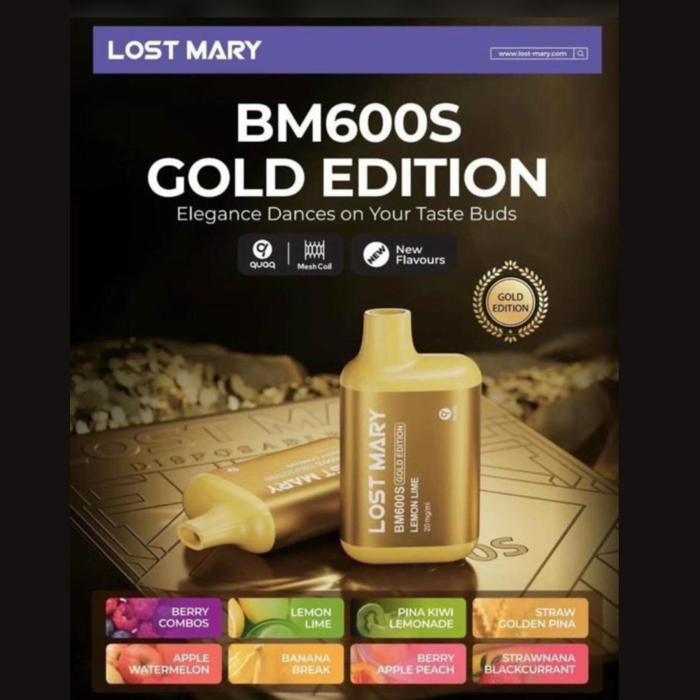 Lost Mary BM600S Gold Edition Disposable Vape Box of 10