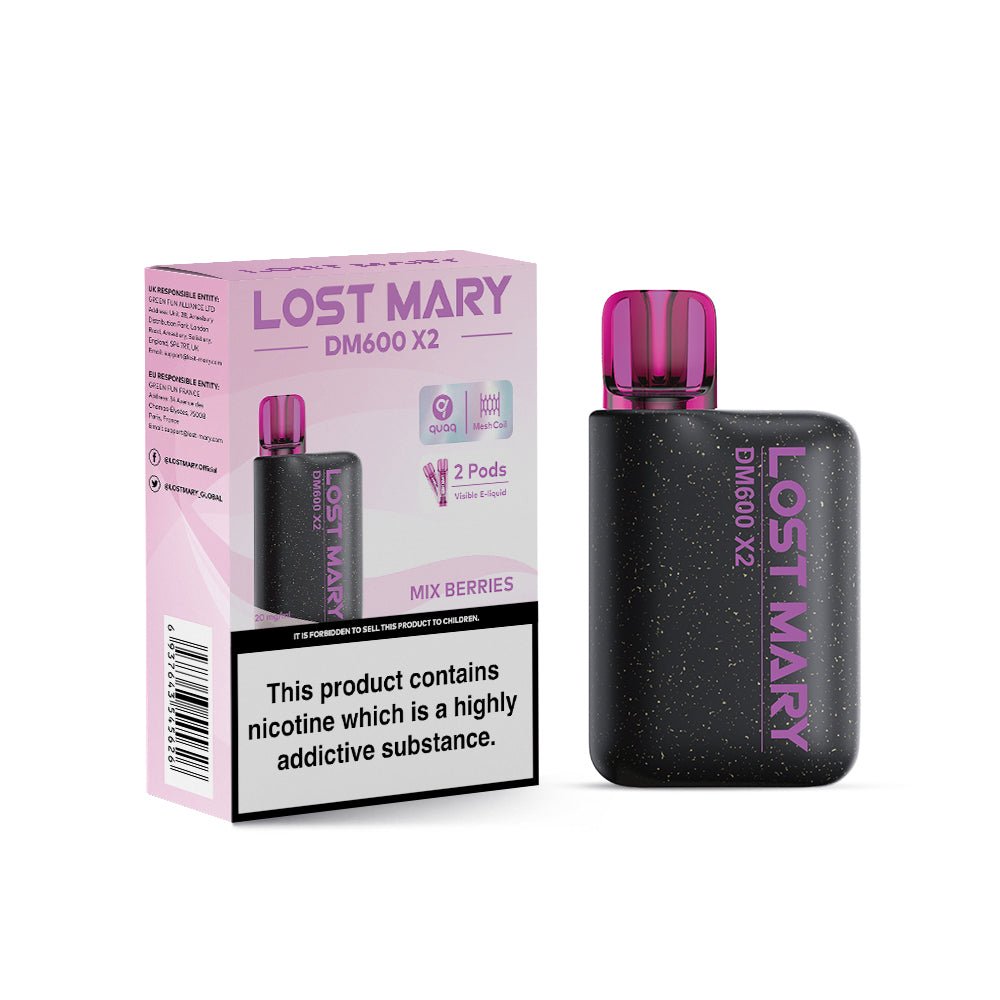 Lost Mary DM600 X2 1200 Puffs Disposable Vape Pod Box of 10-Mix Berry-vapeukwholesale