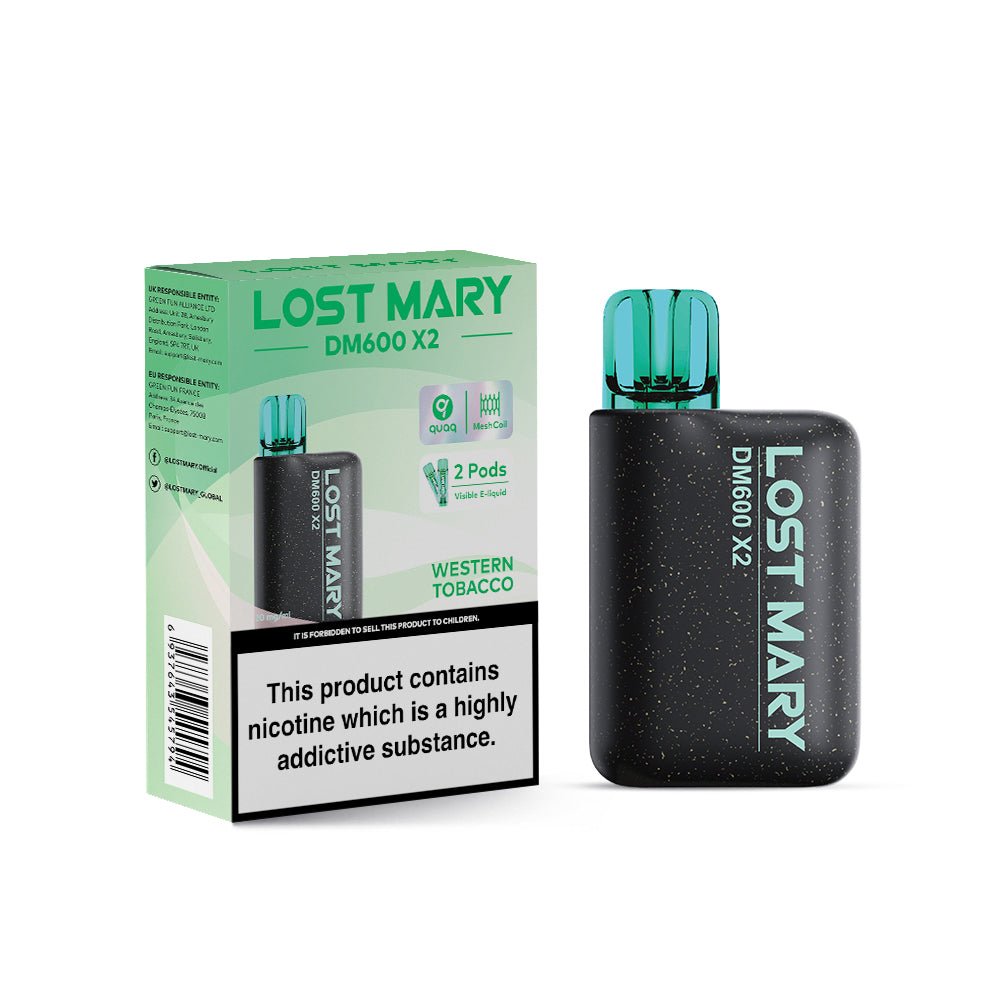 Lost Mary DM600 X2 1200 Puffs Disposable Vape Pod Box of 10-Western Tobacco-vapeukwholesale