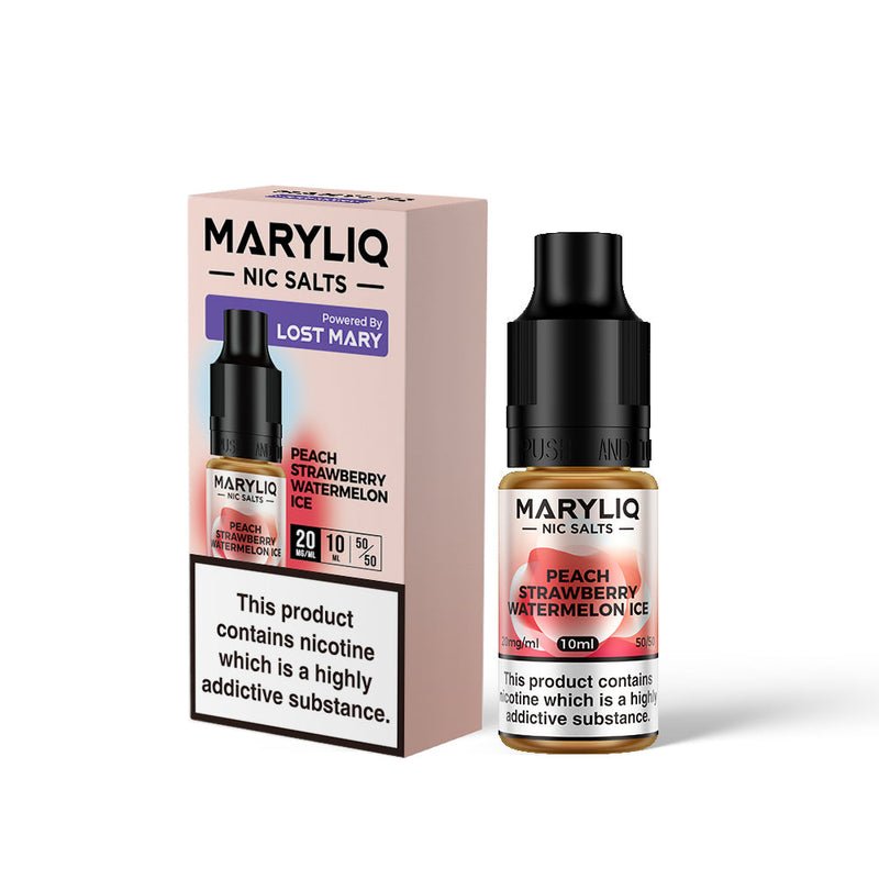 Lost Mary Maryliq Nic Salts 10ml - Box of 10-Peach Strawberry Watermelon Ice-vapeukwholesale