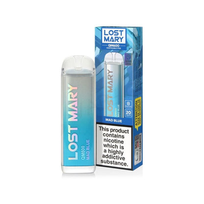 Lost Mary QM600 Disposable Vape Pod Box of 10-Mad Blue-vapeukwholesale