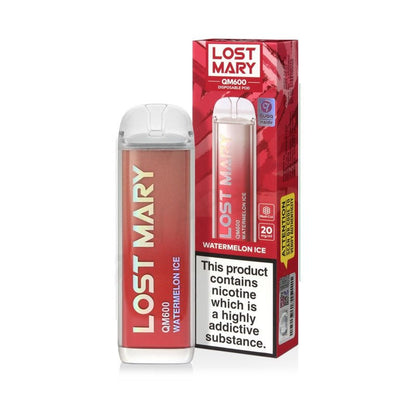 Lost Mary QM600 Disposable Vape Pod Box of 10-Watermelon Ice-vapeukwholesale