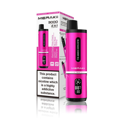Merakii 3000 Puffs Disposable Vape 4 in 1 Pod System Kit Box of 5 - Cherry Edition (4 in 1) - vapeukwholesale